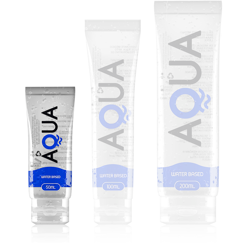 Lubrificante a base d'acqua AQUA QUALITY da 50 ml, ideale per uso intimo e comfort, con confezione compatta e semplice.