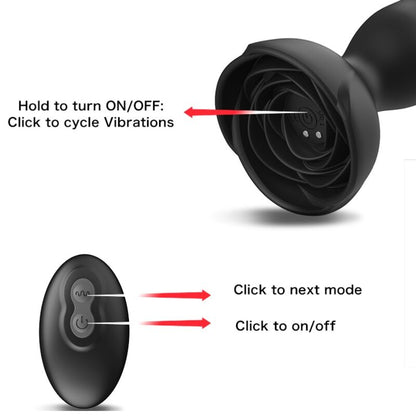 Vibratore anal nero ARMONY Extreme A Bloom con telecomando, design elegante e plug anal, ideale per stimolazione intensa.