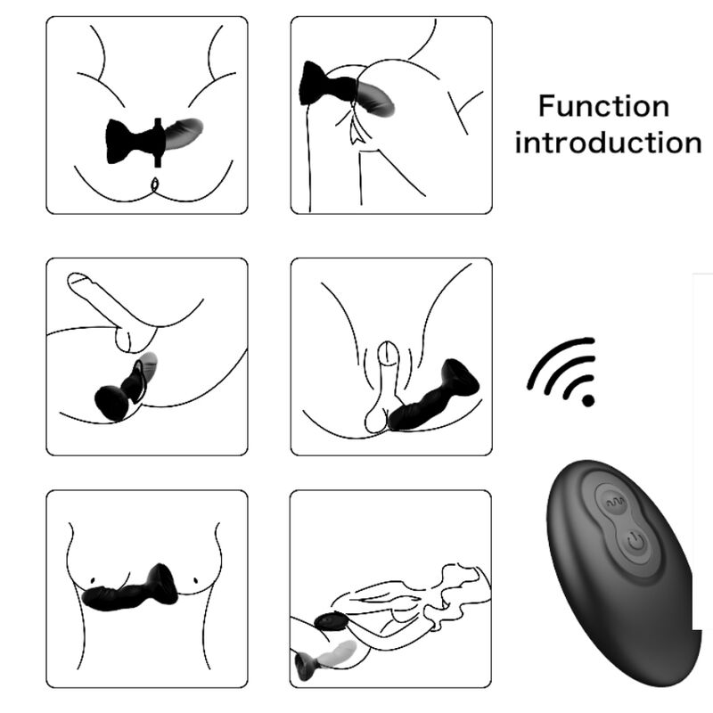 Vibratore Extreme A Bloom ARMONY ANAL nero con telecomando, plug anale rosa, design elegante e materiali di alta qualità