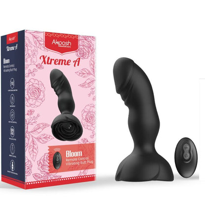Vibratore analo con telecomando ARMONY Extreme A Bloom, design rosa e plug nero, ideale per stimolazione e piacere.