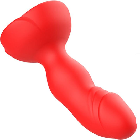 Vibratore ARMONY Extreme A Bloom rosa con telecomando e plug anale rosso, design elegante e funzionale per piacere e stimolazione