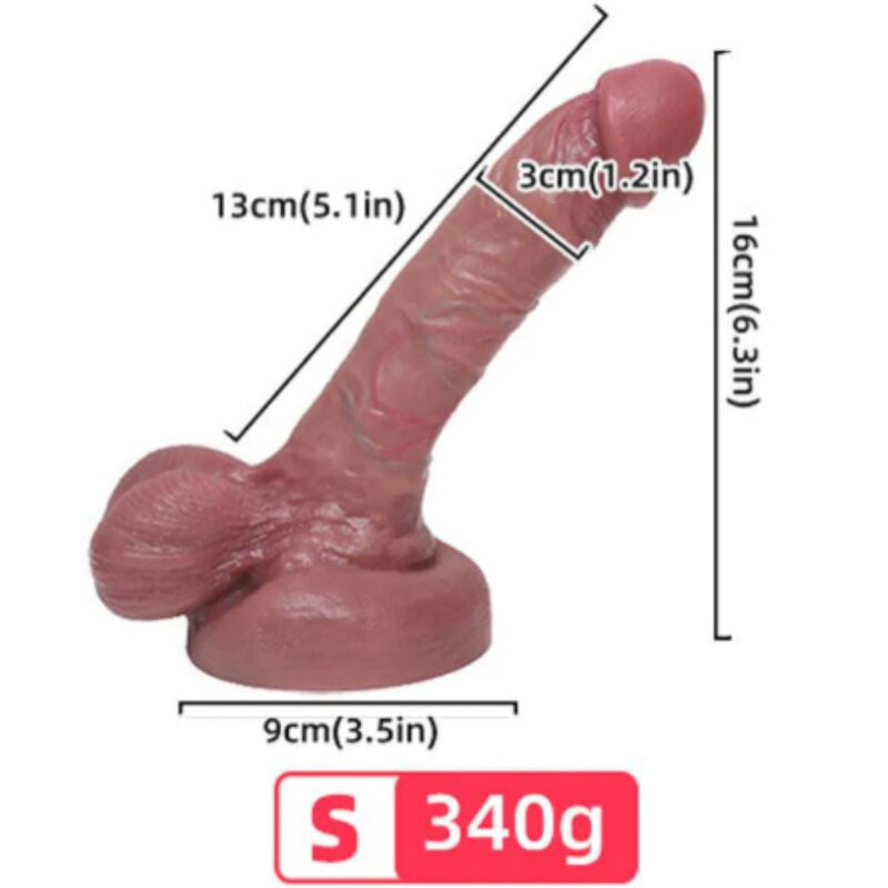 Dildo realistico in silicone liquido ARMONY da 13 cm, con forma naturale e dettagli realistici, prodotto da ARMONY DILDOS.