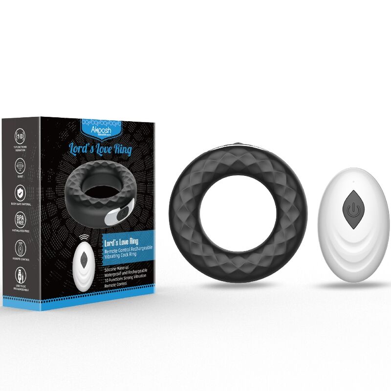 Anello vibratore nero ARMONY LORD'S LOVE TELECOMANDO di ARMONY FOR HIM, con control remoto e design elegante.