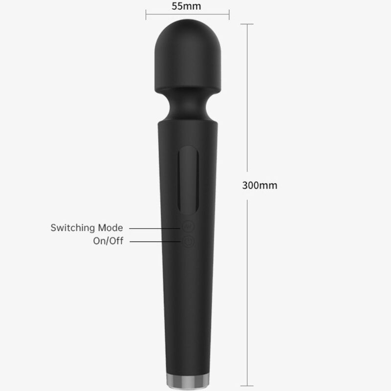 Massaggiatore e vibratore grande ARMONY X Power nero con 7 modalità di vibrazione, design ergonomico e superficie liscia.