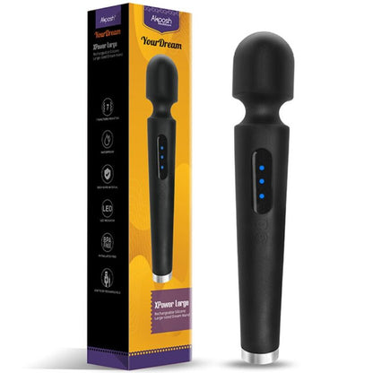 Massaggiatore e vibratore grande ARMONY X Power nero con 7 vibrazioni, design ergonomico e potente per il relax e il benessere.