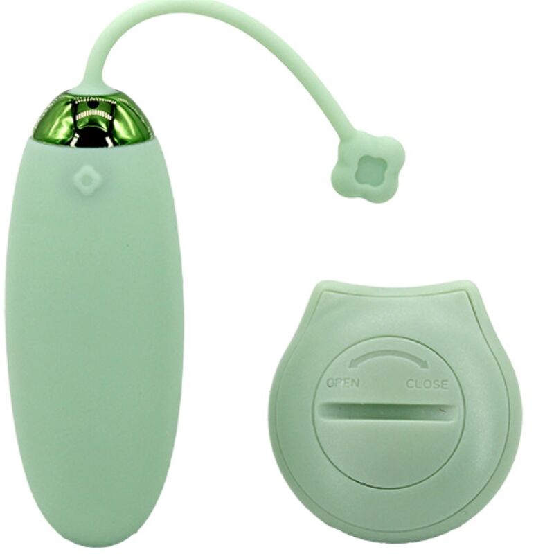 Vibratore a forma di uovo verde ARMONY Kitty Fun con telecomando e 10 modalità di vibrazione, marca ARMONY STIMULATORS.