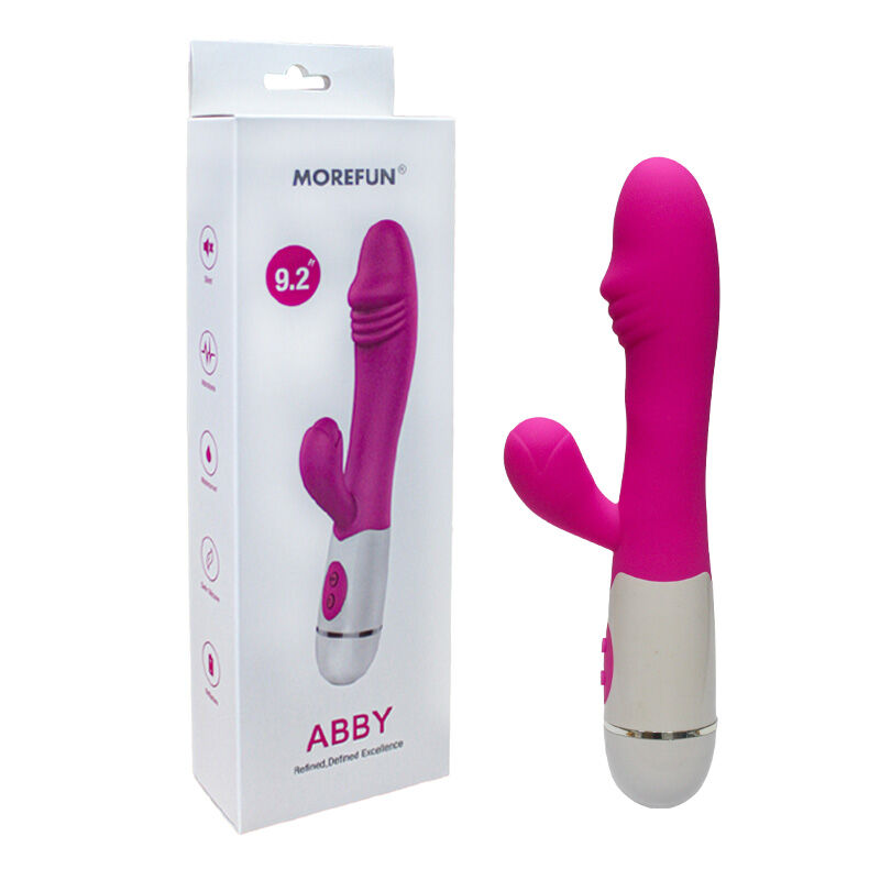 Vibratore e stimolatore rosa ARMONY Abby con 16 velocità, display e design elegante, in plastica liscia e compatta.