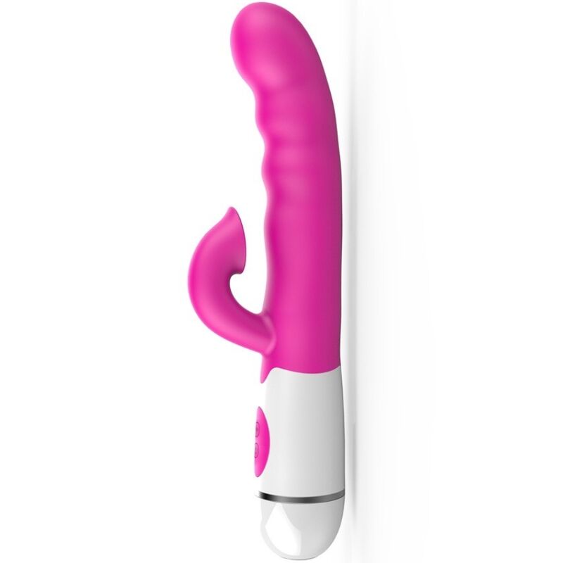 Vibratore multifunzione ARMONY AMIR rosa con stimolatore lingua, 16 velocità, design elegante e funzionalità variabili.