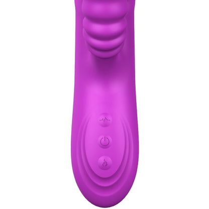 Vibratore multifunzione ARMONY Angelia con doppia lingua, effetto calore, colore viola, design elegante e dettagli realistici.