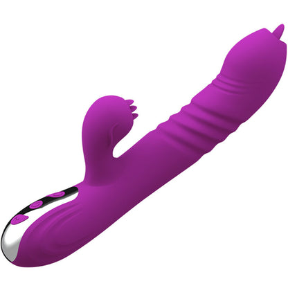 Vibratore multifunzione ARMONY Fairy con doppia lingua e effetto calore, colore viola, design elegante e stimolante.