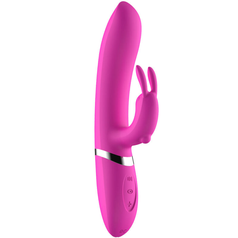 Vibratore AVA coniglio fucsia di ARMONY VIBRATORS, design colorato e forma ergonomica, in dettaglio.