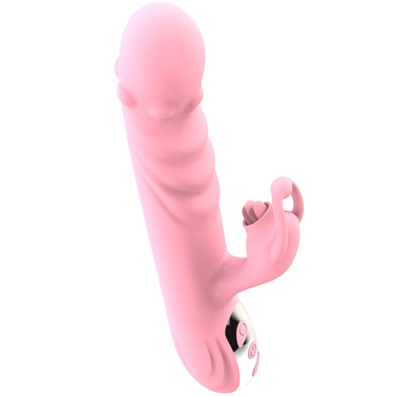 Vibratore ARMONY con lingua completa, effetto calore rosa stimolante e design realistico, per sensazioni intense e piacevoli.