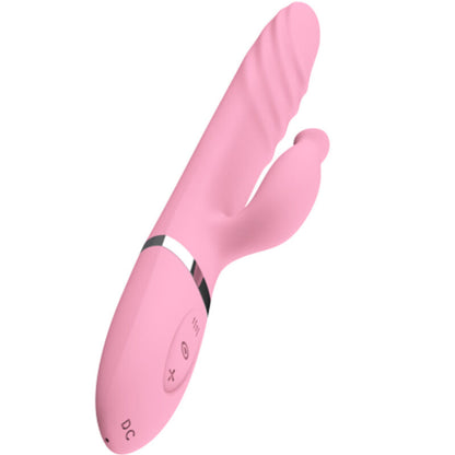 Vibratore ARMONY con lingua rosa e effetto calore, design elegante e dettagli realistici, per stimolazione intensa.