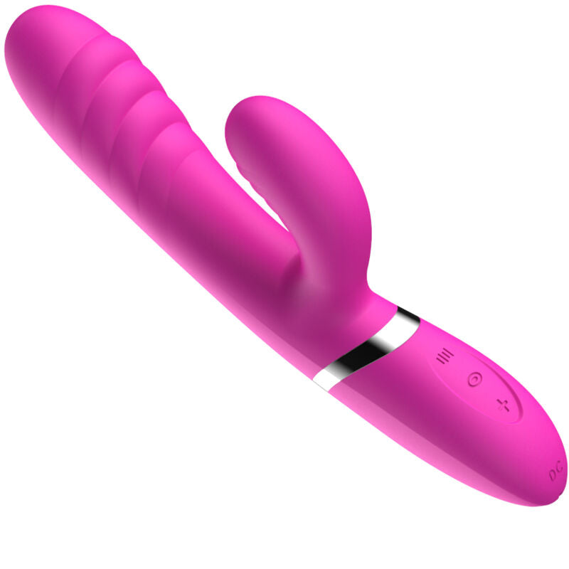 Vibratore e stimolatore Armony Adela Fucsia di ARMONY VIBRATORS, in silicone rosa, con forma ergonomica e superficie liscia.
