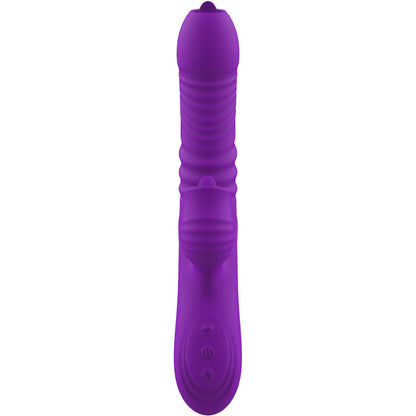Vibratore ARMONY Fully G Spot Rabbit con effetto calore e stimolante lingua, colore viola, design ergonomico e dettagli realistici.