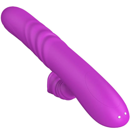Vibratore multifunzione ARMONY Angelia con effetto caldo stimolante, design con lingua viola, materiale liscio e ergonomico.