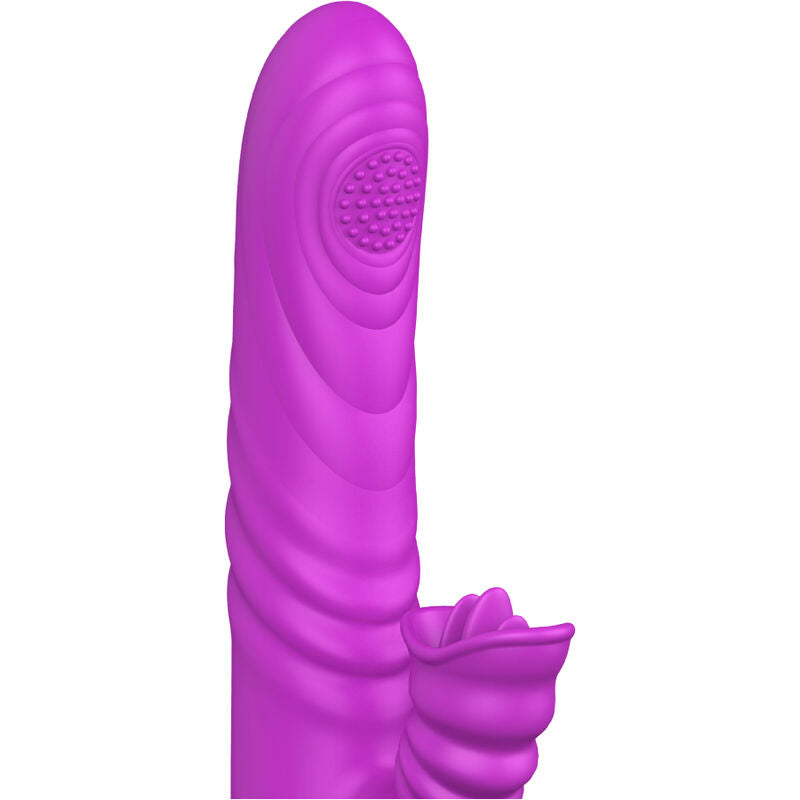 Vibratore multifunzione ARMONY Angelia con effetto calore stimolante, design con lingua viola, per piacere e relax.