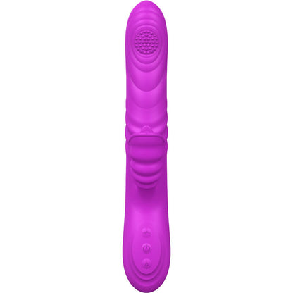 Vibratore multifunzione ARMONY Angelia con effetto calore e stimolante, design con lingua viola, in evidenza.
