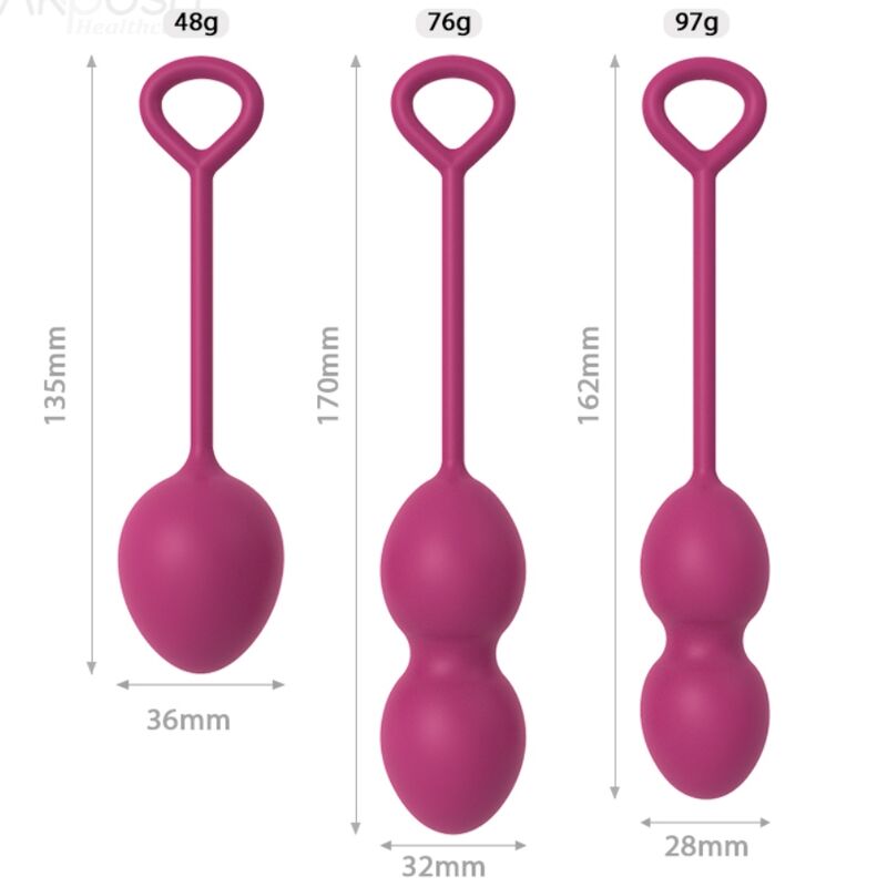 Manubri vaginali ARMONY ANABIOSIS a 3 livelli in colore Bordeaux, dispositivo di benessere intimo femminile.