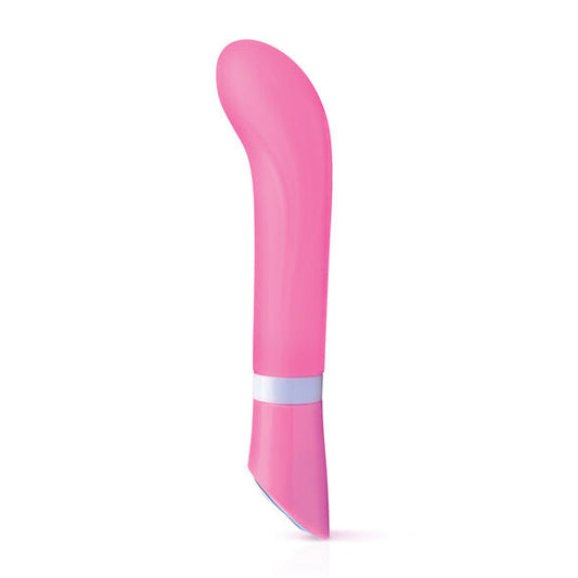 Vibratore B Swish B Buona Curva Deluxe Rosa con forma ergonomica e dettagli lisci, ideale per stimolazione e piacere personale.