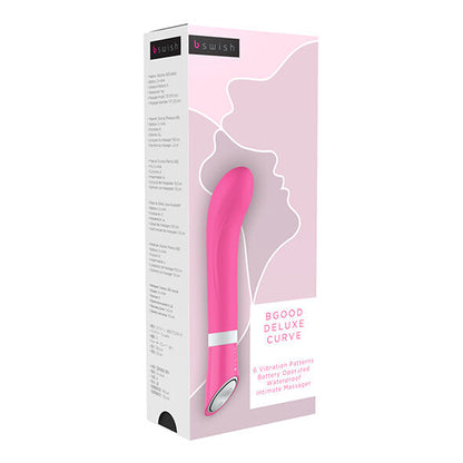 Vibratore rosa B Swish B Buona Curva Deluxe con design ergonomico e superficie liscia, ideale per stimolazione e piacere personale.