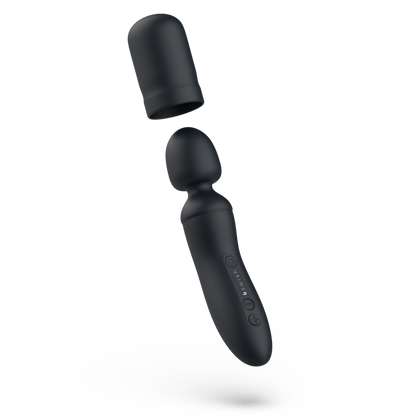 B Swish Bacchetta vibratore BThrilled Premium nera, dispositivo di stimolazione con design elegante e versatile.