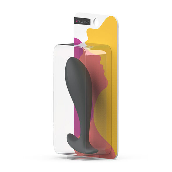 Plug pro statico B SWISH B FILLED BASIC in ardesia, design ergonomico e materiale morbido per comfort e piacere.