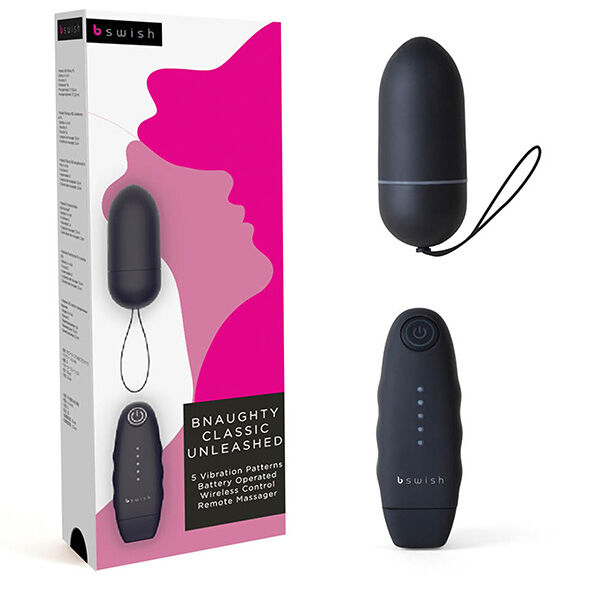 Vibratore B Swish BNAUGHTY CLASSIC UNLEASHED nero con design elegante e dettagli realistici, ideale per stimolazione.