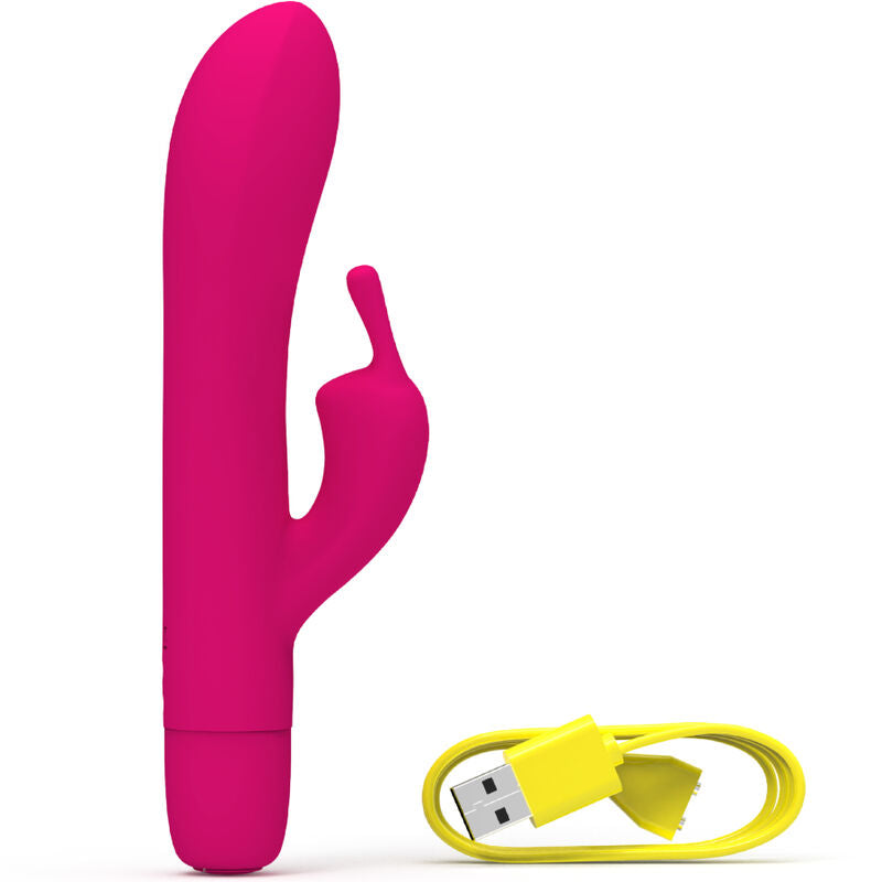 Vibratore ricaricabile B SWISH B Wild Bunny Infinite in silicone rosa, con design classico e ergonomico.