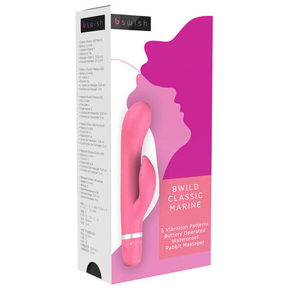 Vibratore B SWISH B Wild Classic Marine con design a coniglio color guava, morbido e dettagliato per stimolazione.