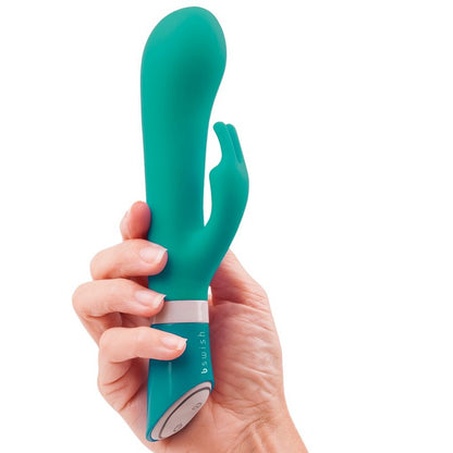 Vibratore Bunny B SWISH BWILD DELUXE con coniglio in silicone color giada, design elegante e stimolante per il piacere.