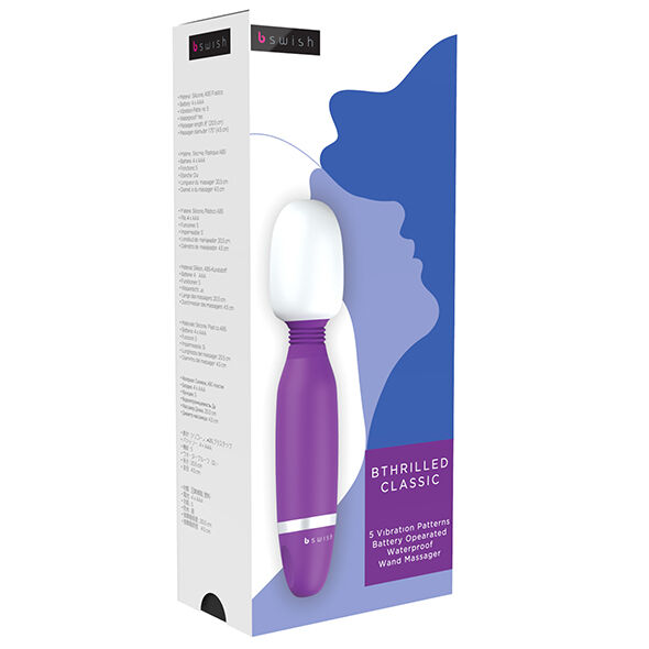 Massaggiatore B SWISH Lilla Classico BTHRILLED, dispositivo per massaggi rilassanti e stimolanti, visibile in immagine.
