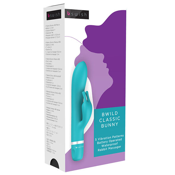 Vibratore B SWISH BWILD Classic Bunny Rabbit Giada, con design a coniglio, in silicone verde, con controlli ergonomici.