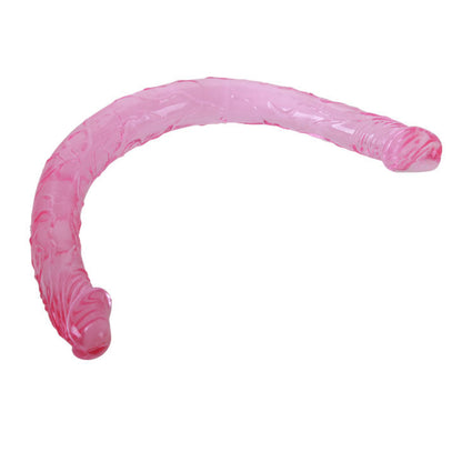 Dildo doppio rosa BAILE ANAL, lunghezza 44,5 cm, con design realistico e dettagli realistici, per uso anale.
