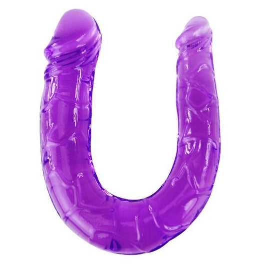 Doppio dildo in gelatina flessibile color lilla di BAILE ANAL, design morbido e realistico per piacere e stimolazione.