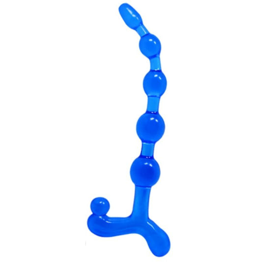 Sfere analie blu flessibili BAILE ANAL, design twist, morbide e flessibili per uso anal, visibile nell'immagine.