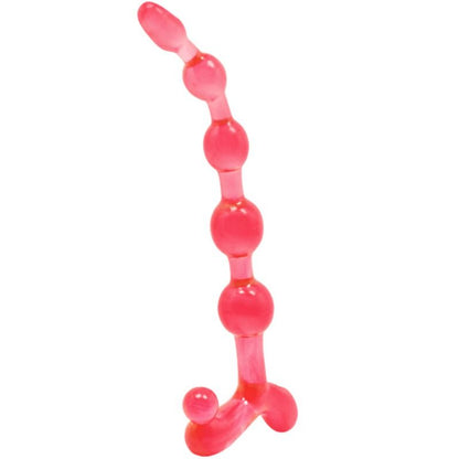 Sfere anali rosse flessibili Baile Anal Twist, morbide e flessibili, con design ergonomico, ideali per il piacere anale.