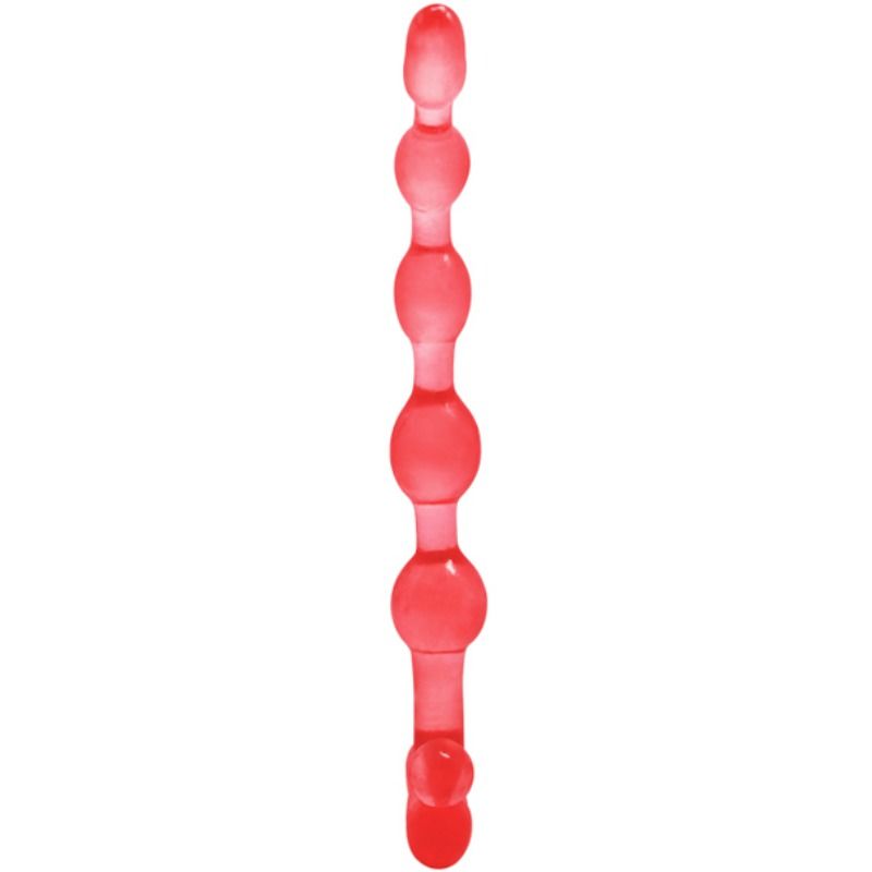 Sfere anali rosse flessibili BAILE ANAL, design Twist, visibile nell'immagine, realizzate in materiale morbido e flessibile per uso analico.