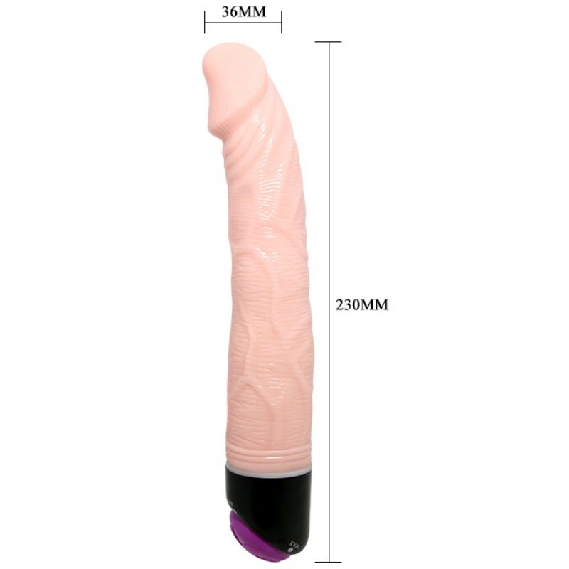 Vibratore realistico BAILE Adour Club da 23 cm con finitura naturale, design dettagliato e morbido per sensazioni realistiche.