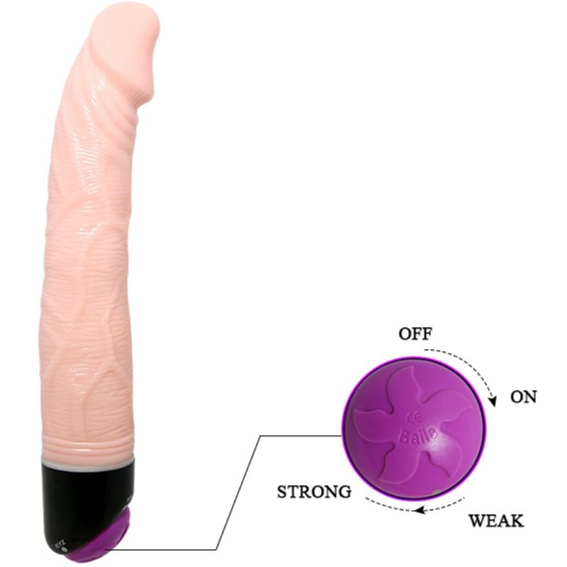 Vibratore realistico BAILE Adour Club, 23 cm, design naturale, dettagli realistici, ideale per stimolazione e piacere.