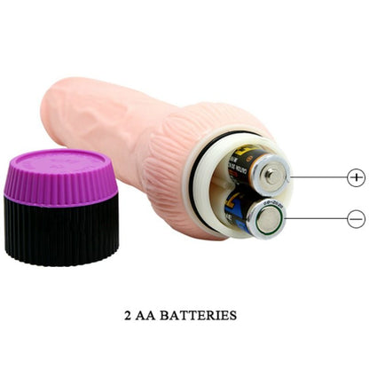 Vibratore realistico BAILE Adour Club con base larga, lunghezza di 22 cm, design dettagliato e superficie liscia.