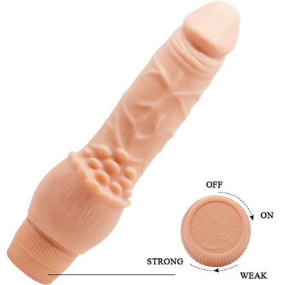 Vibratore realistico BAILE Barbara in silicone color carne, lunga 19,5 cm, dettagli realistici e design ergonomico.