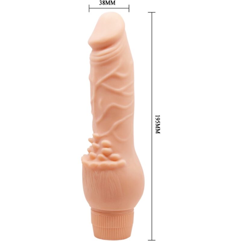 Vibratore realistico BAILE Barbara in silicone color carne, lunghezza 19,5 cm, dettagli realistici e morbidi.