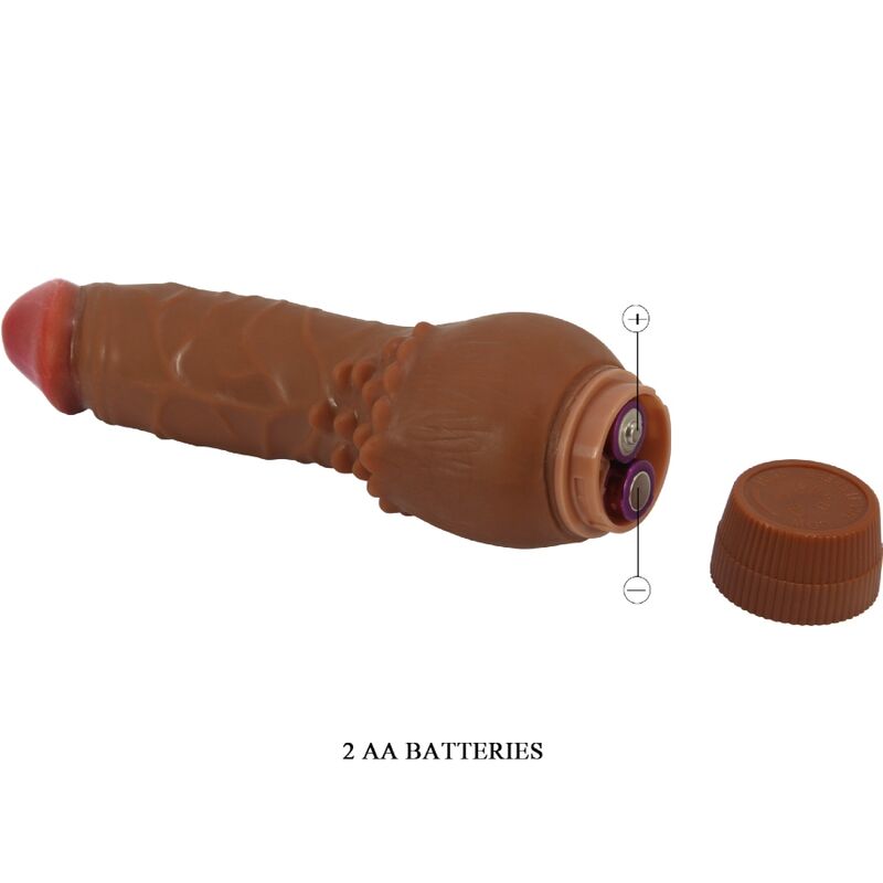 Vibratore realistico BAILE Barbara da 19,5 cm, design mulatto, morbido e dettagliato, ideale per stimolazione intima.