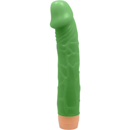 Vibratore realistico BAILE Bill verde di 22,5 cm, con dettagli realistici e design naturale, ideale per stimolazione e piacere personale.