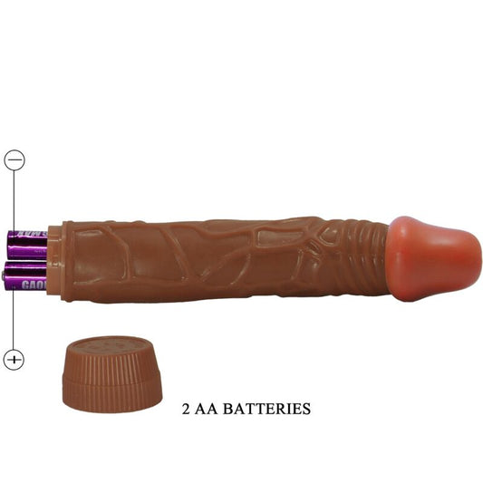 Vibratore realistico BAILE Bob, 22,5 cm, design mulatto, con dettagli realistici, ideale per il piacere personale.