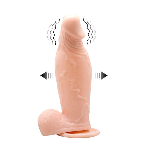 Dildo vibrante e gonfiabile BAILE, realistico, con dettagli anatomici e superficie liscia per uso personale, in immagine.