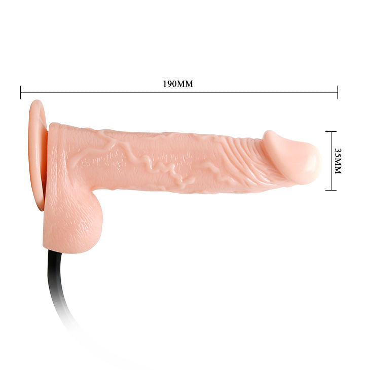 Dildo vibrante e gonfiabile BAILE, realistico, con superficie dettagliata, mostrato in immagine.