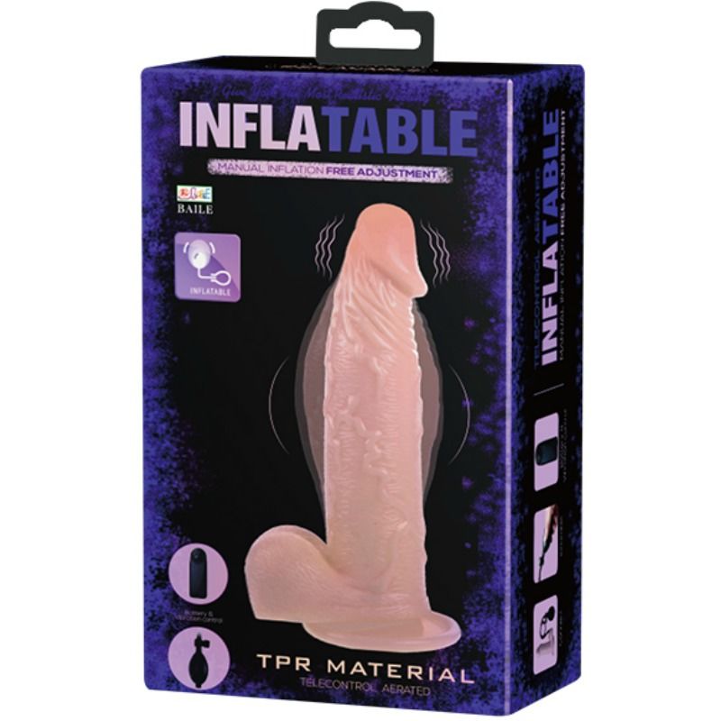 Dildo vibrante e gonfiabile Baile, realistico, con superficie dettagliata e controllo vibratorio, ideale per piacere personale