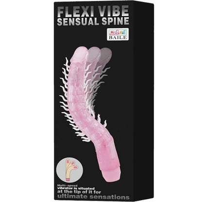 Dildo vibrante flessibile Baile Spine Flexi Vibe lilla, 23,5 cm, con superficie liscia e design ergonomico per piacere sensuale.